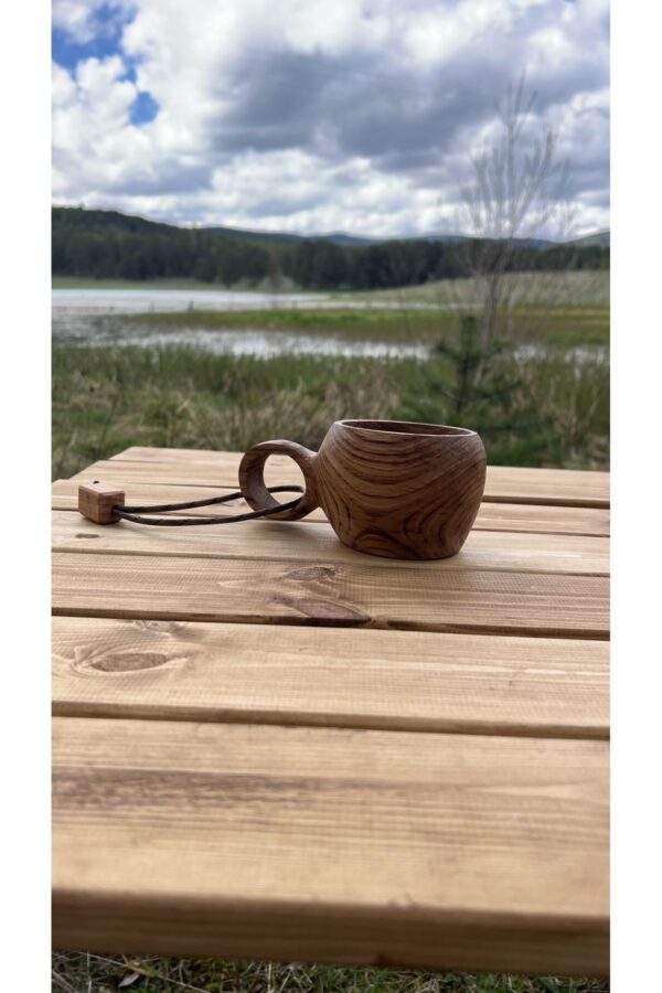 Kuksa Bardak - Kestane Ağacı Fincan Model - Görsel 3