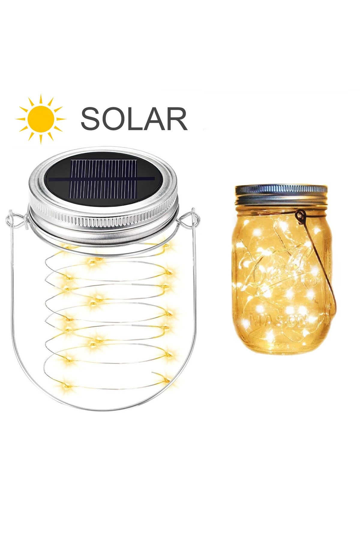 Kamp Lambası Solar Peri Kavanozu Aydınlatma - Görsel 7